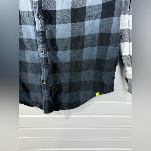 Kind is Cool ombré Buffalo plaid button down. Boys size L 10/12. - Picture 4 of 4